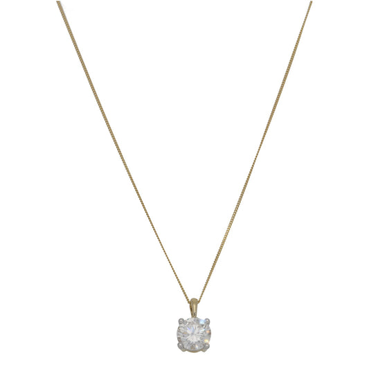New 9ct Gold 2.00ct Laboratory-Grown Diamond Solitaire Pendant With Chain