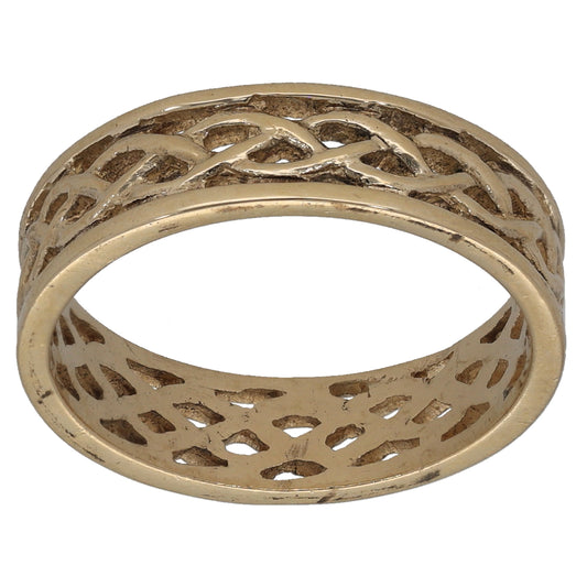9ct Gold Patterned Wedding Ring Size O