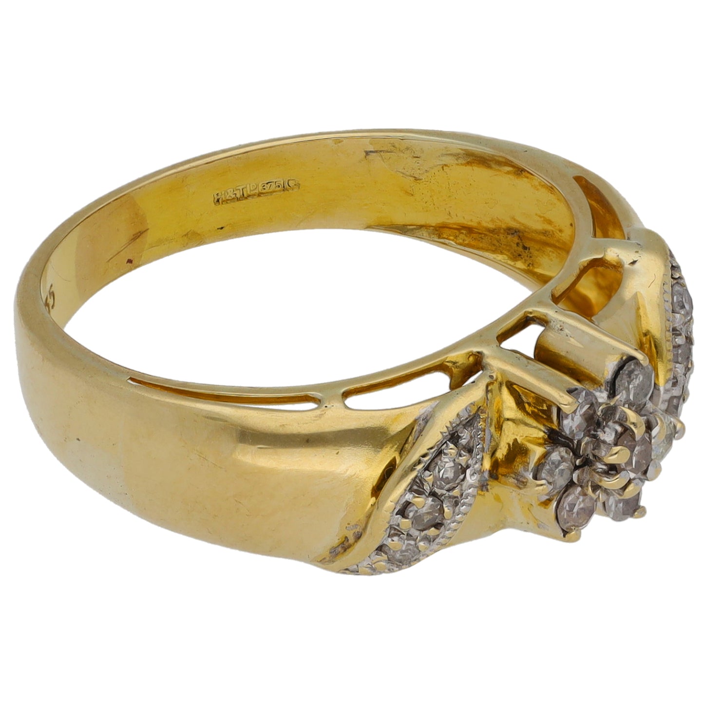 9ct Gold 0.20ct Diamond Cluster Ring Size L