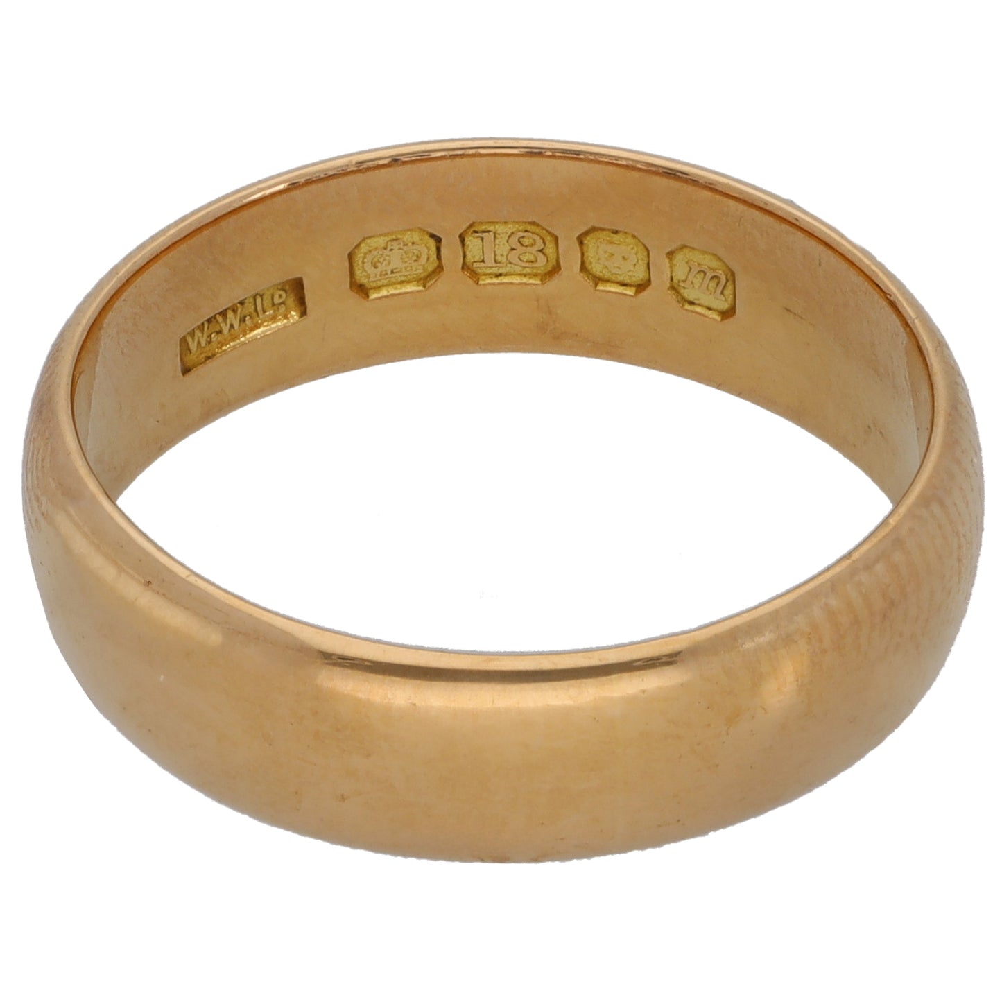 18ct Gold Plain Wedding Ring Size P
