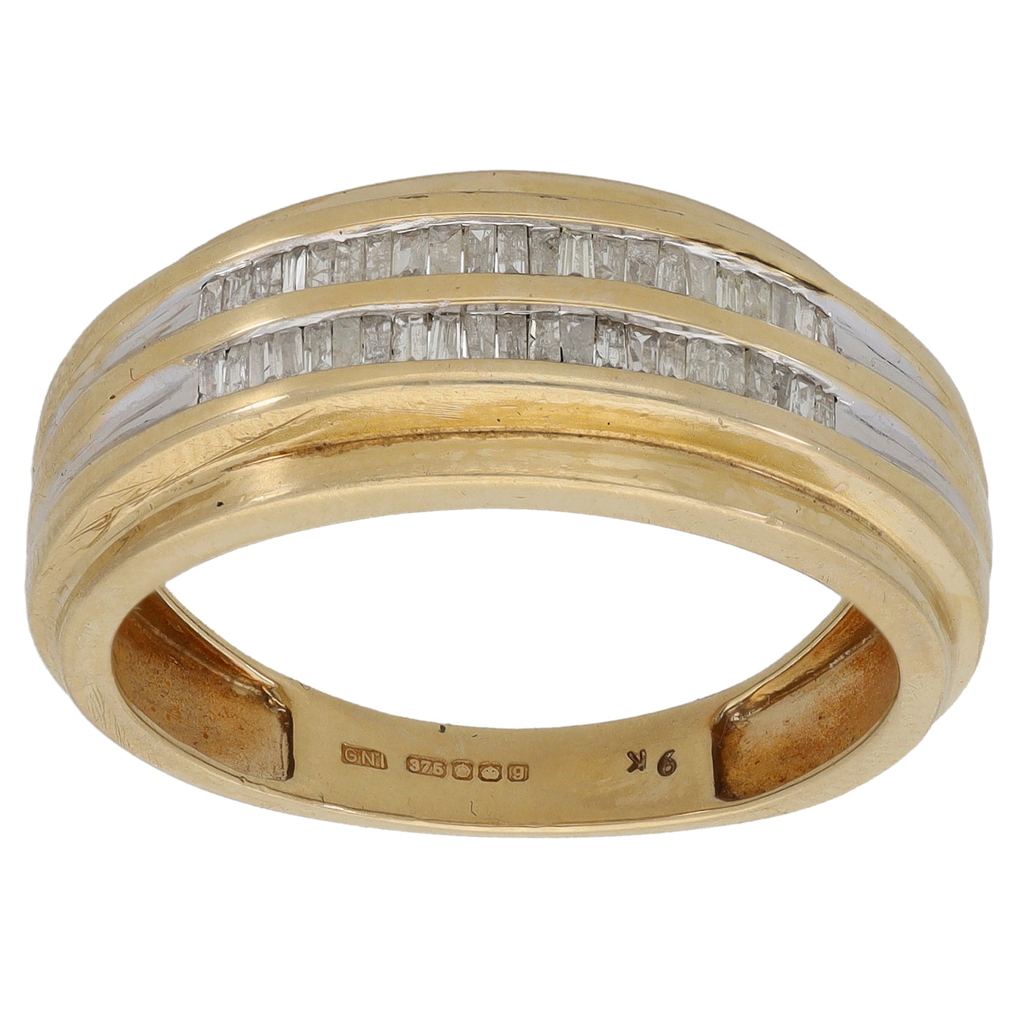 9ct Bi-Colour Gold Diamond Alternative Ring Size U