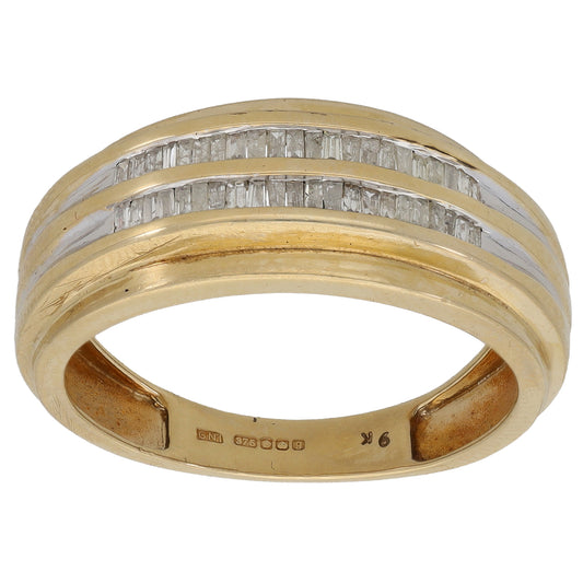 9ct Bi-Colour Gold Diamond Alternative Ring Size U