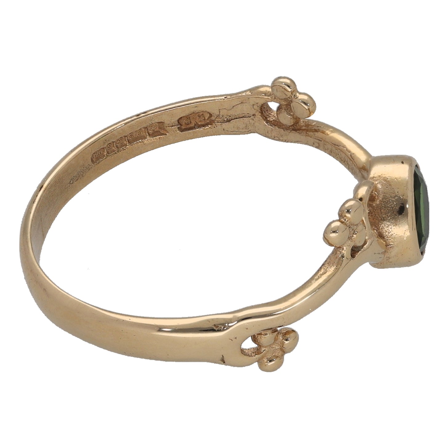 9ct Gold Diopside Single Stone Ring Size O