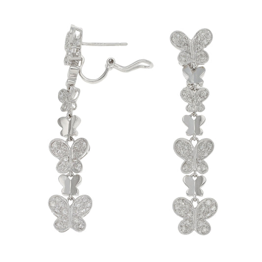 18ct White Gold 0.88ct Diamond Drop Earrings