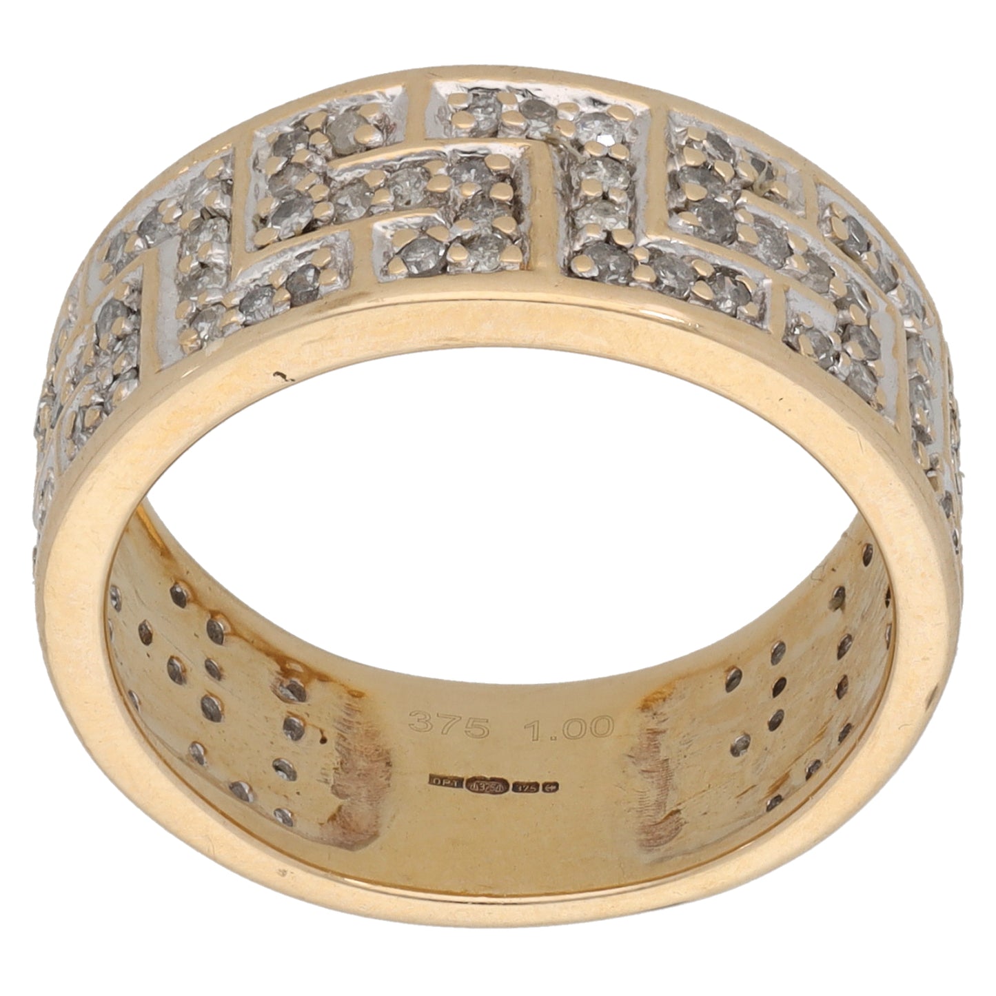 9ct Gold 1.00ct Diamond Dress/Cocktail Ring Size S