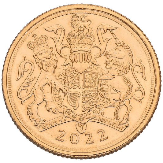 22ct Gold Queen Elizabeth II Full Sovereign Coin 2022