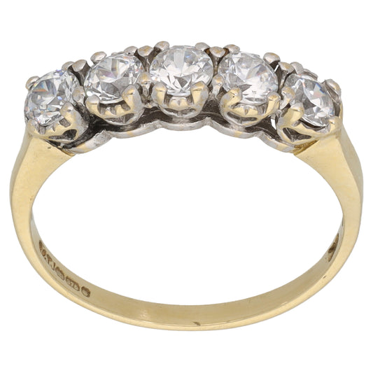 9ct Gold Cubic Zirconia Half Eternity Ring Size O