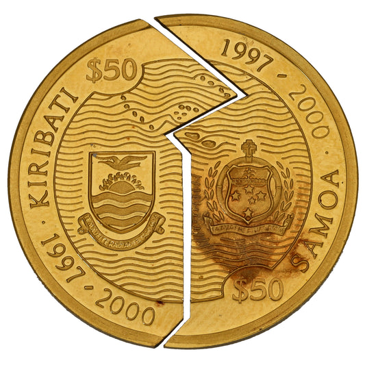22ct Gold Kiribati and Samoa Millennium Split Coin 2000