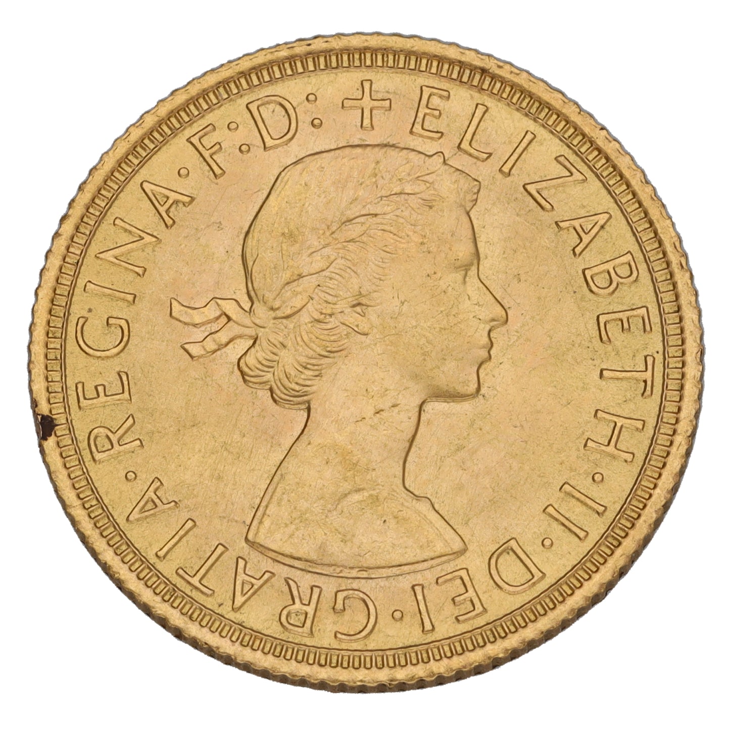 22ct Gold Queen Elizabeth II Full Sovereign Coin 1958