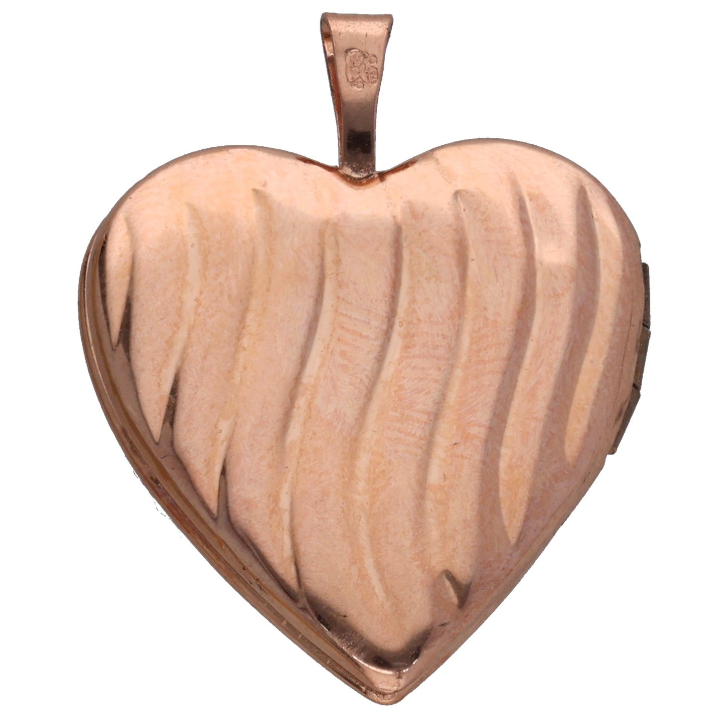 9ct Rose Gold 0.005ct Diamond Heart Locket Pendant