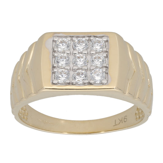 New 9ct Gold Cubic Zirconia Signet Ring Size V 1/2