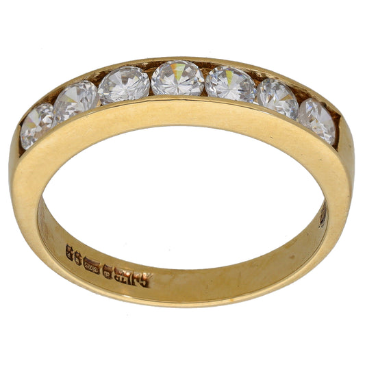 9ct Gold Cubic Zirconia Half Eternity Ring Size P