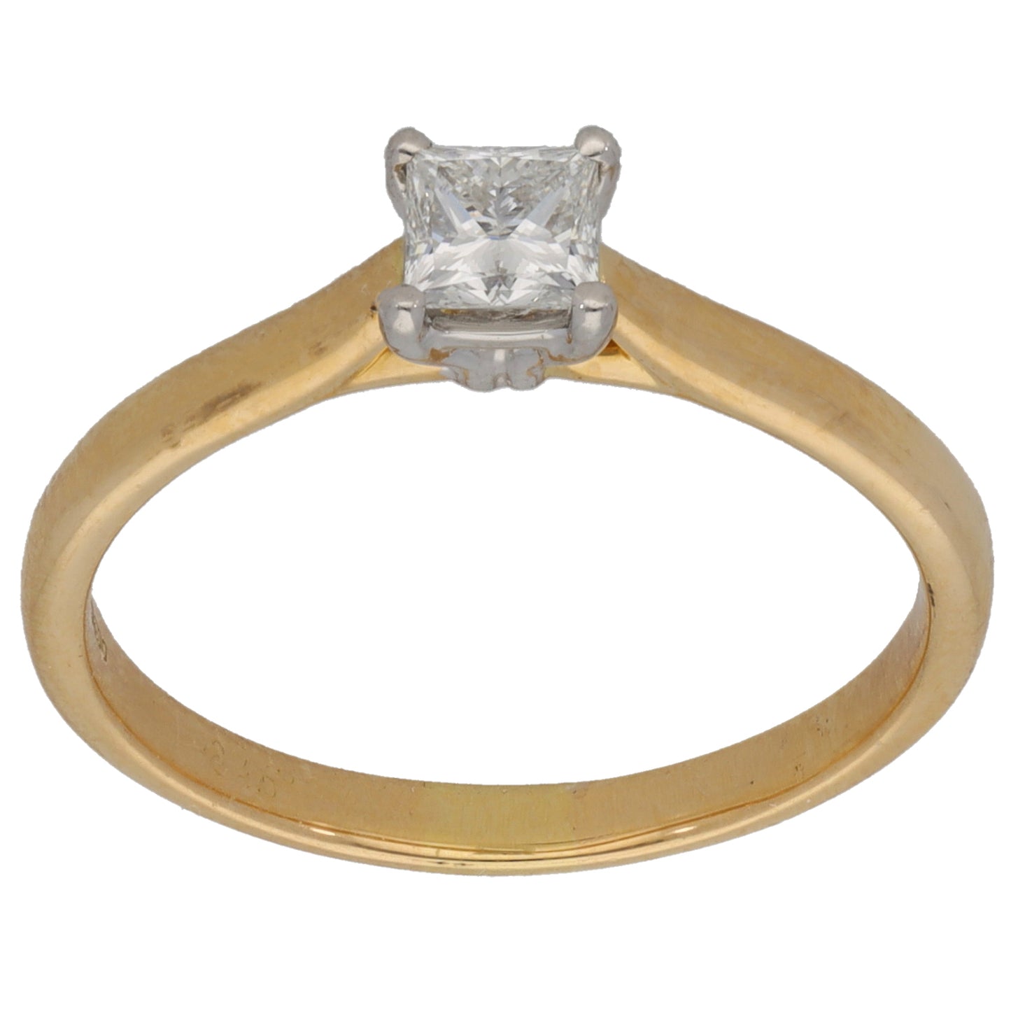 18ct Gold 0.40ct Diamond Solitaire Ring Size O