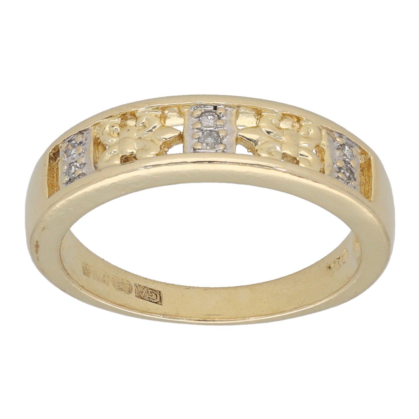 9ct Gold 0.03ct Diamond Alternative Ring Size K