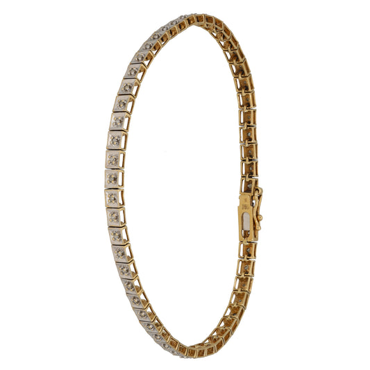 9ct Gold 0.26ct Round Diamond Fancy Bracelet