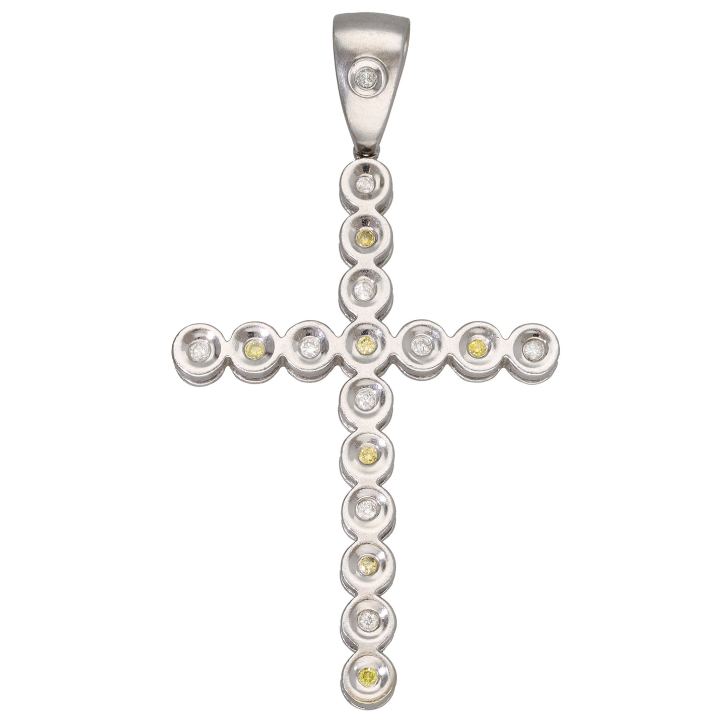 14ct White Gold 0.17ct Diamond Cross Pendant