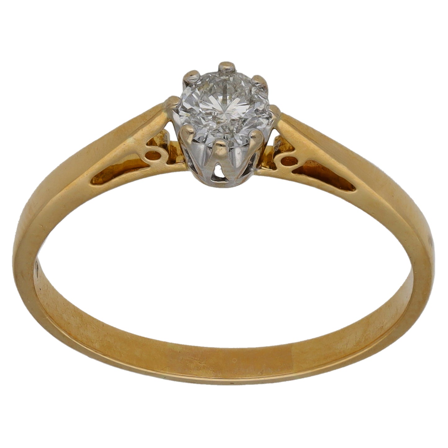 18ct Gold 0.33ct Diamond Solitaire Ring Size P