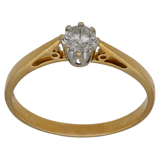 18ct Gold 0.33ct Diamond Solitaire Ring Size P