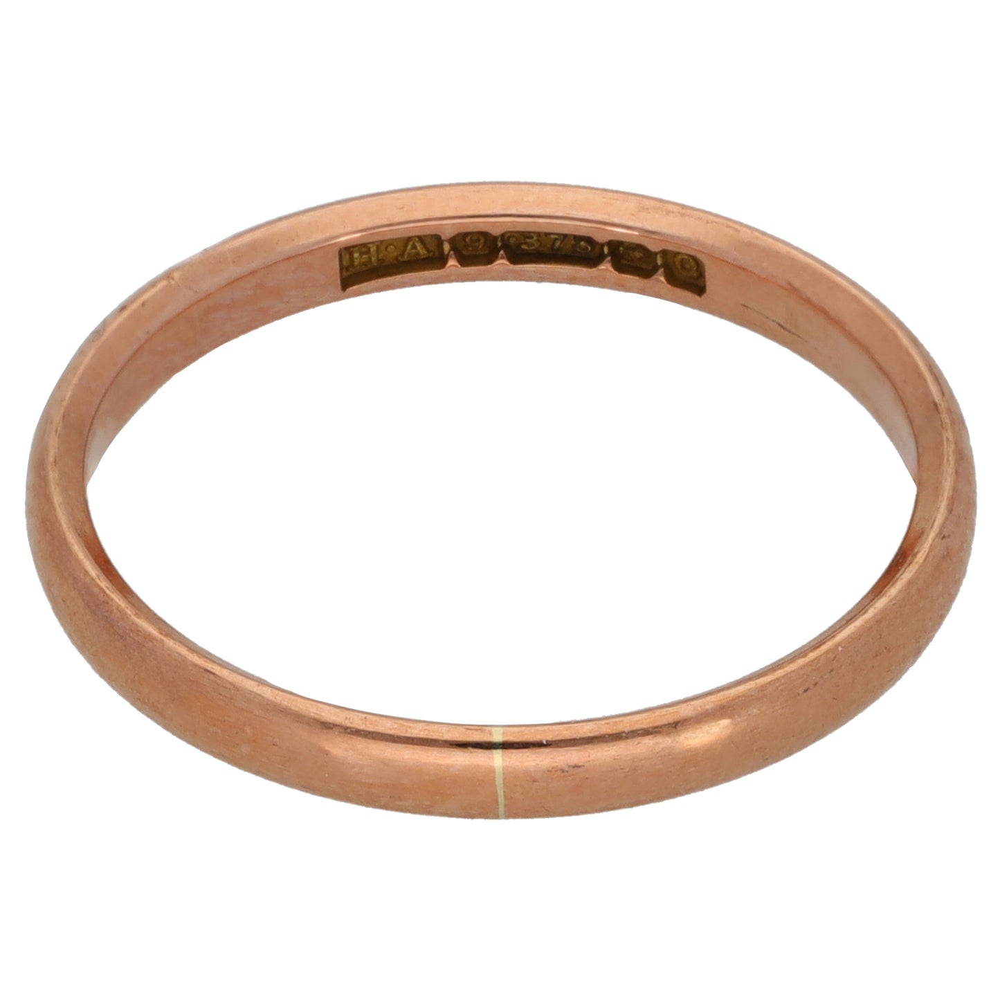 9ct Rose Gold Plain Wedding Ring Size Q