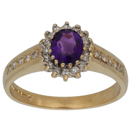 9ct Gold 0.13ct Diamond Dress/Cocktail Ring Size O