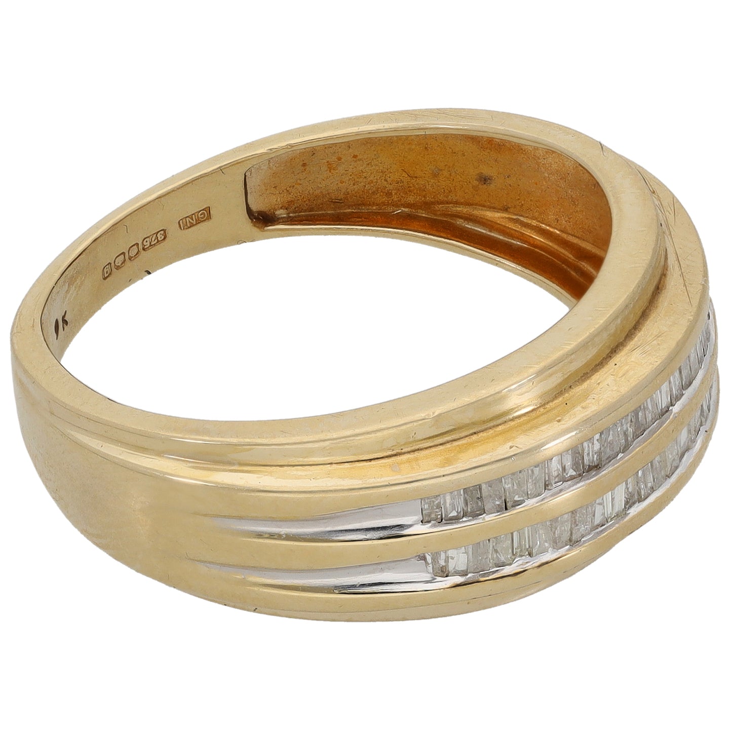 9ct Bi-Colour Gold Diamond Alternative Ring Size U