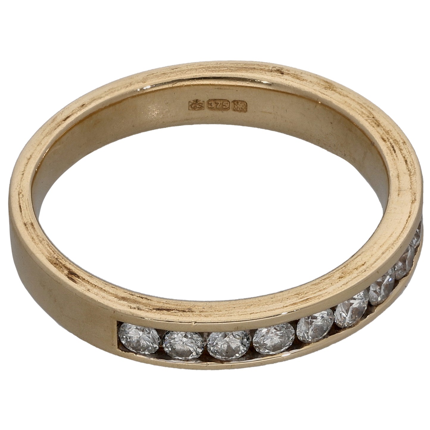 9ct Gold 0.45ct Diamond Half Eternity Ring Size L