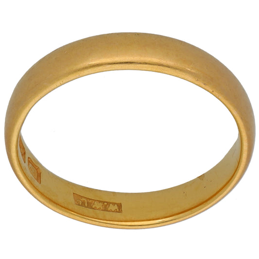 22ct Gold Plain Wedding Ring Size M