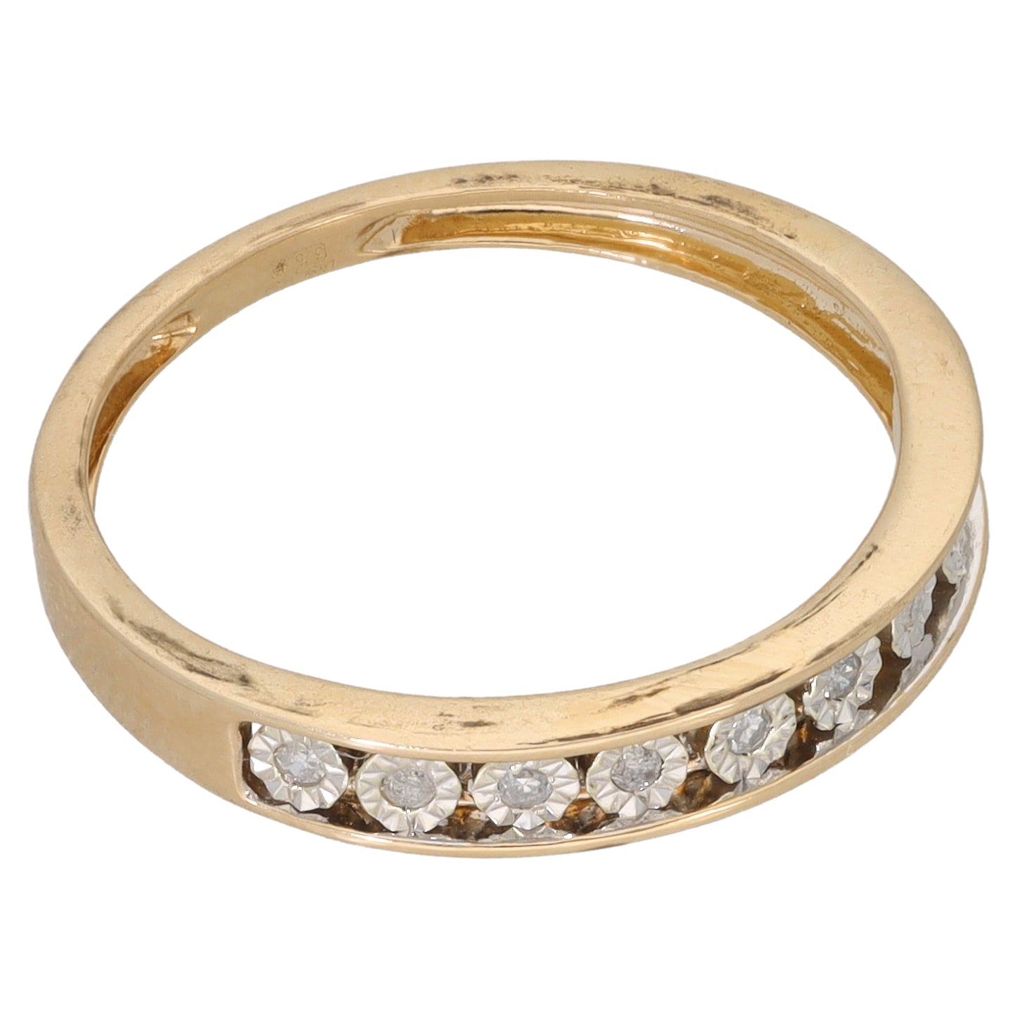 9ct Gold 0.09ct Diamond Half Eternity Ring Size N