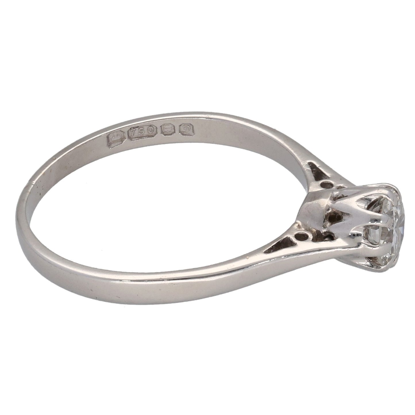 18ct Gold 0.38ct Diamond Solitaire Ring Size L