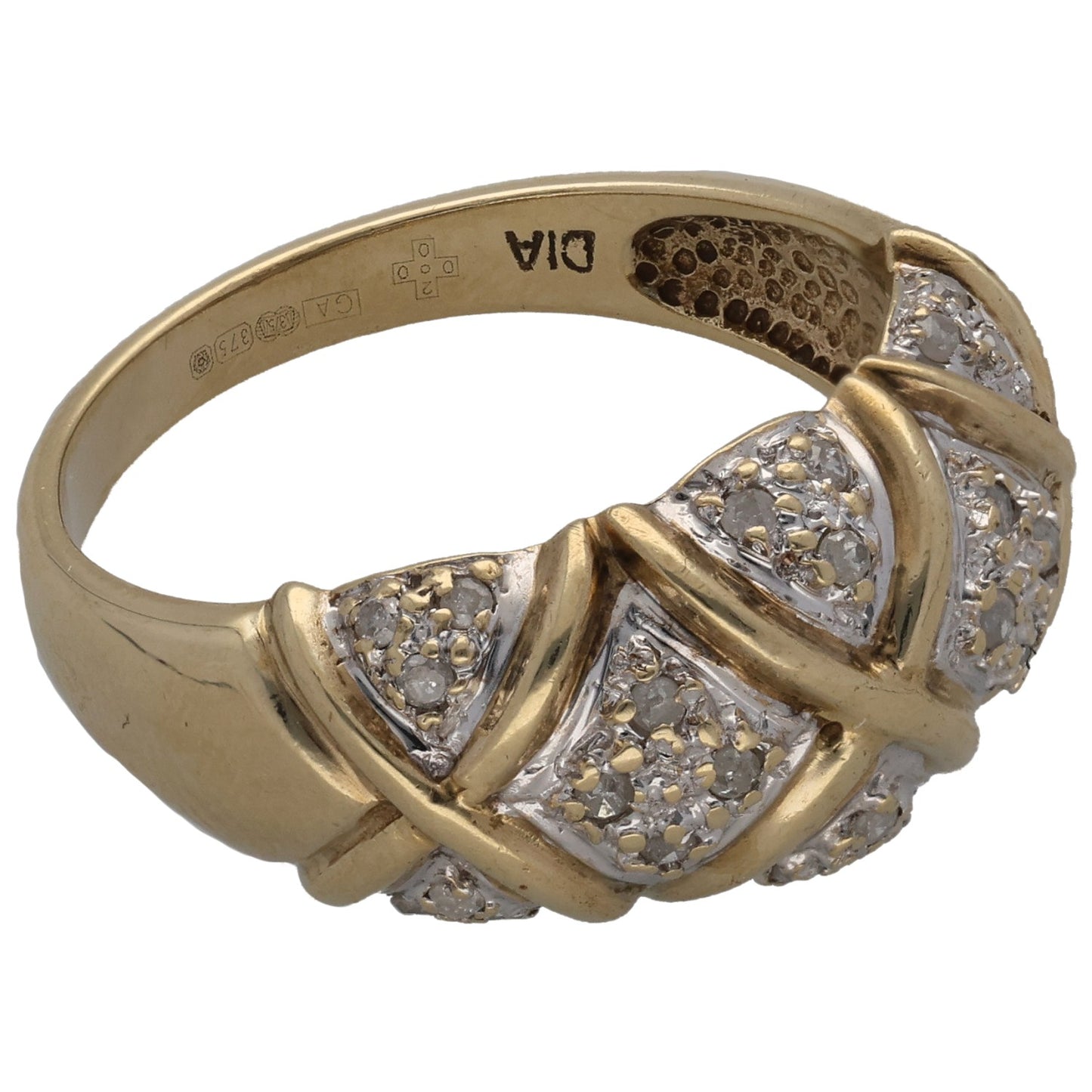 9ct Gold 0.26ct Diamond Alternative Ring Size R