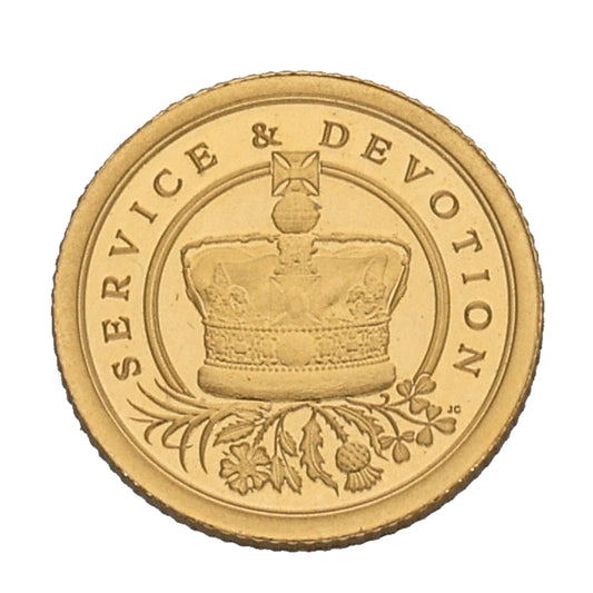 22ct Gold Queen Elizabeth II Service & Devotion Eighth Sovereign Coin 2022