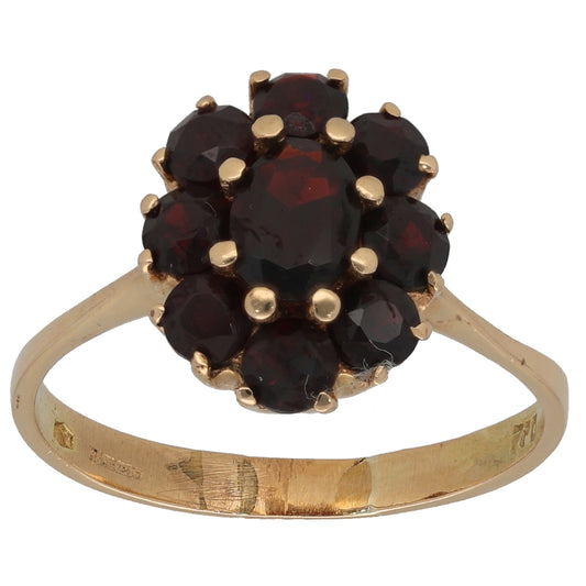 18ct Gold Garnet Dress/Cocktail Ring Size S