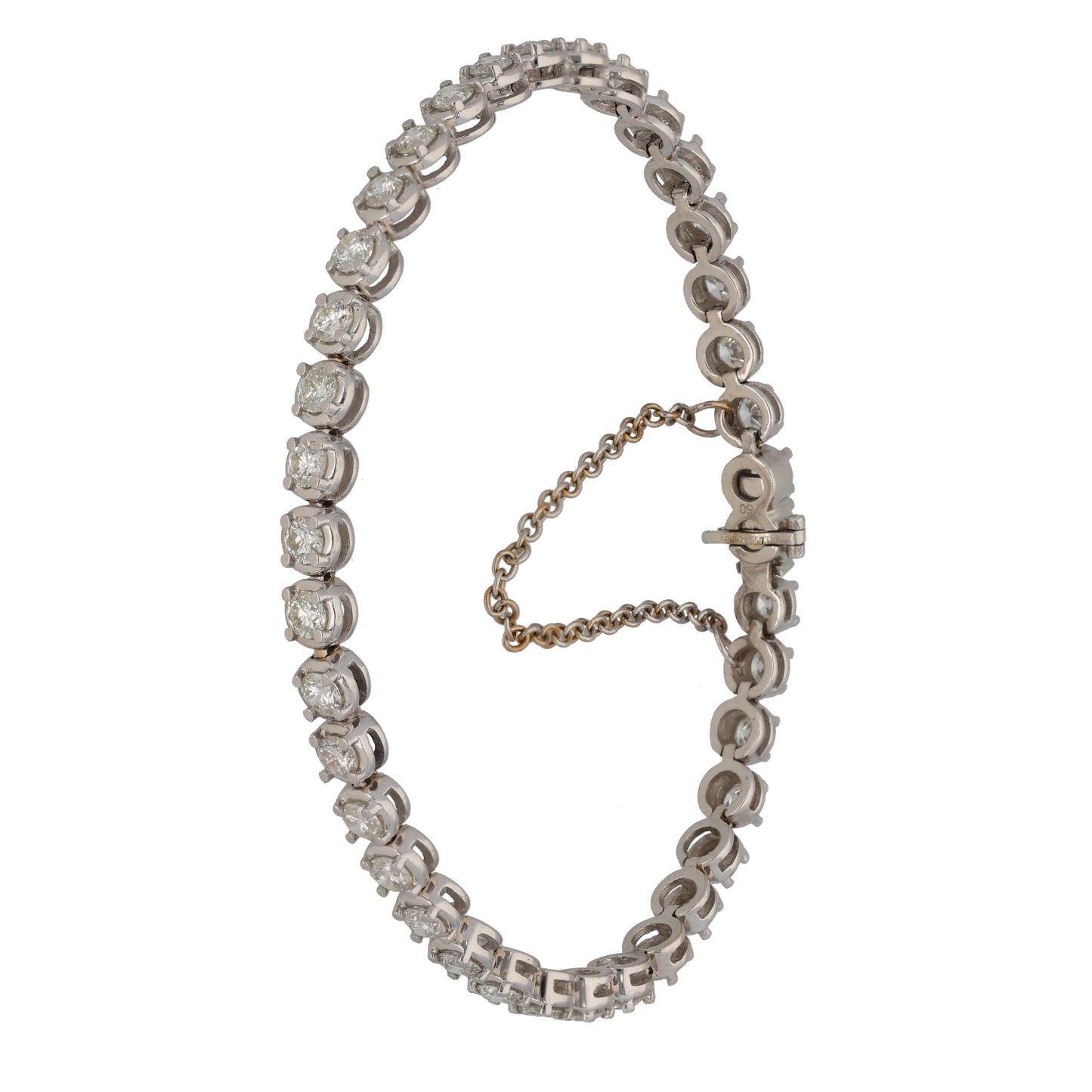 18ct White Gold 4.56ct Diamond Fancy Stone Set Bracelet