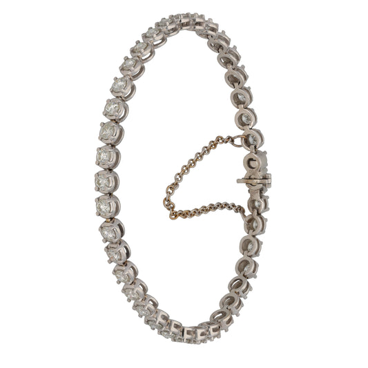 18ct White Gold 4.56ct Diamond Fancy Stone Set Bracelet