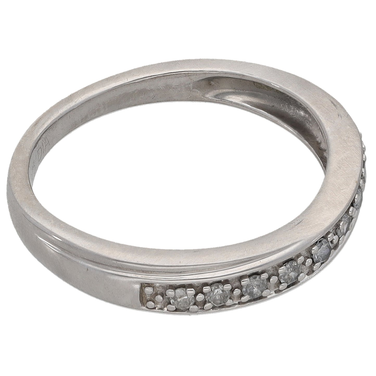 9ct White Gold 0.09ct Diamond Half Eternity Ring Size K