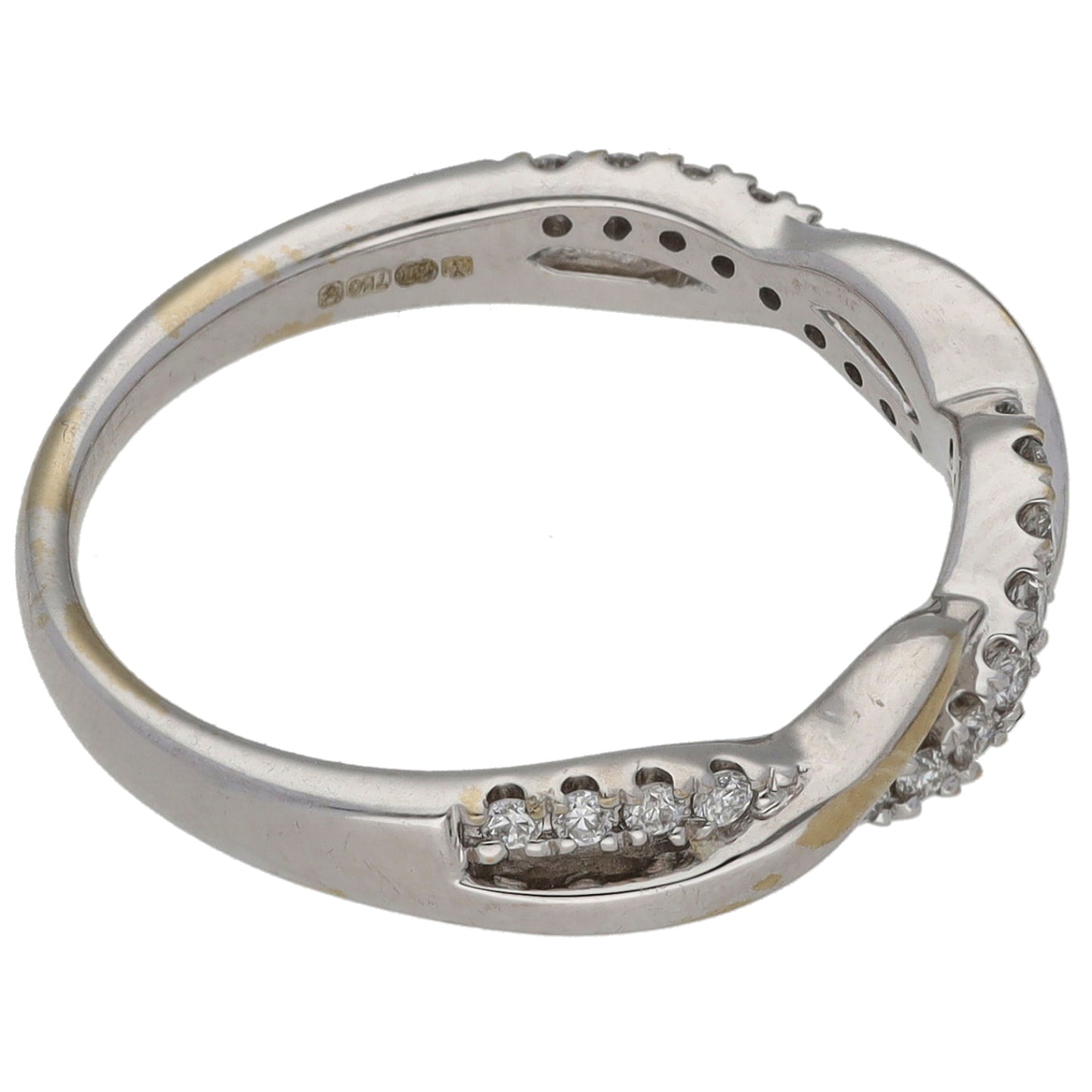 18ct White Gold 0.15ct Diamond Half Eternity Ring Size K