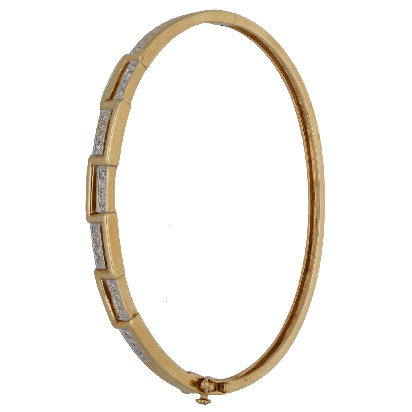 9ct Gold 0.20ct Diamond Hinged/Clasp Bangle