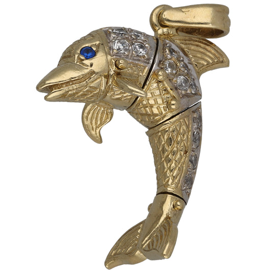 9ct Gold Imitation Dolphin Pendant