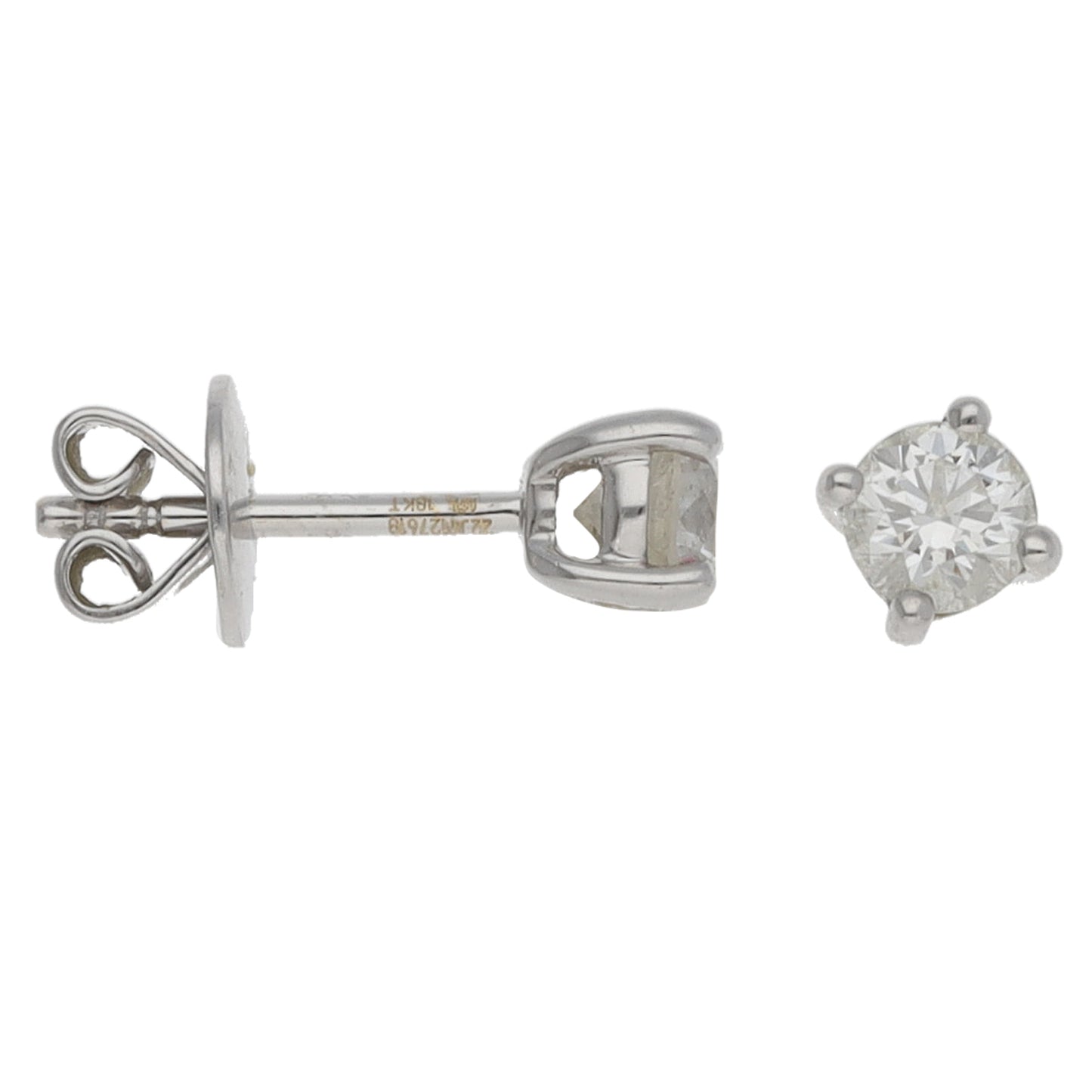 18ct White Gold 0.66ct Diamond Solitaire Earrings