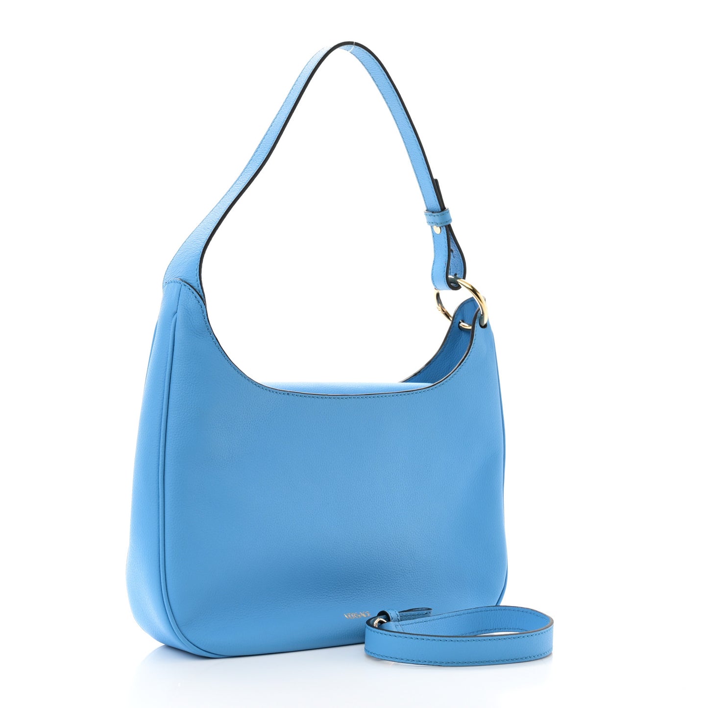 Versace La Medusa Hobo Calfskin Leather Bag - Blue
