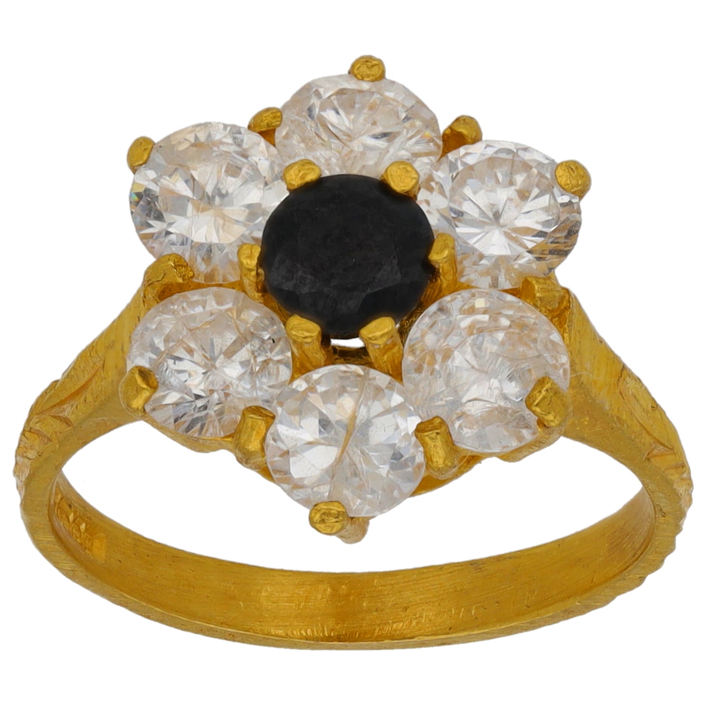 22ct Gold Imitation Gems Dress/Cocktail Ring Size K