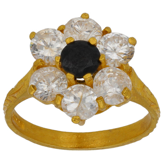22ct Gold Imitation Gems Dress/Cocktail Ring Size K