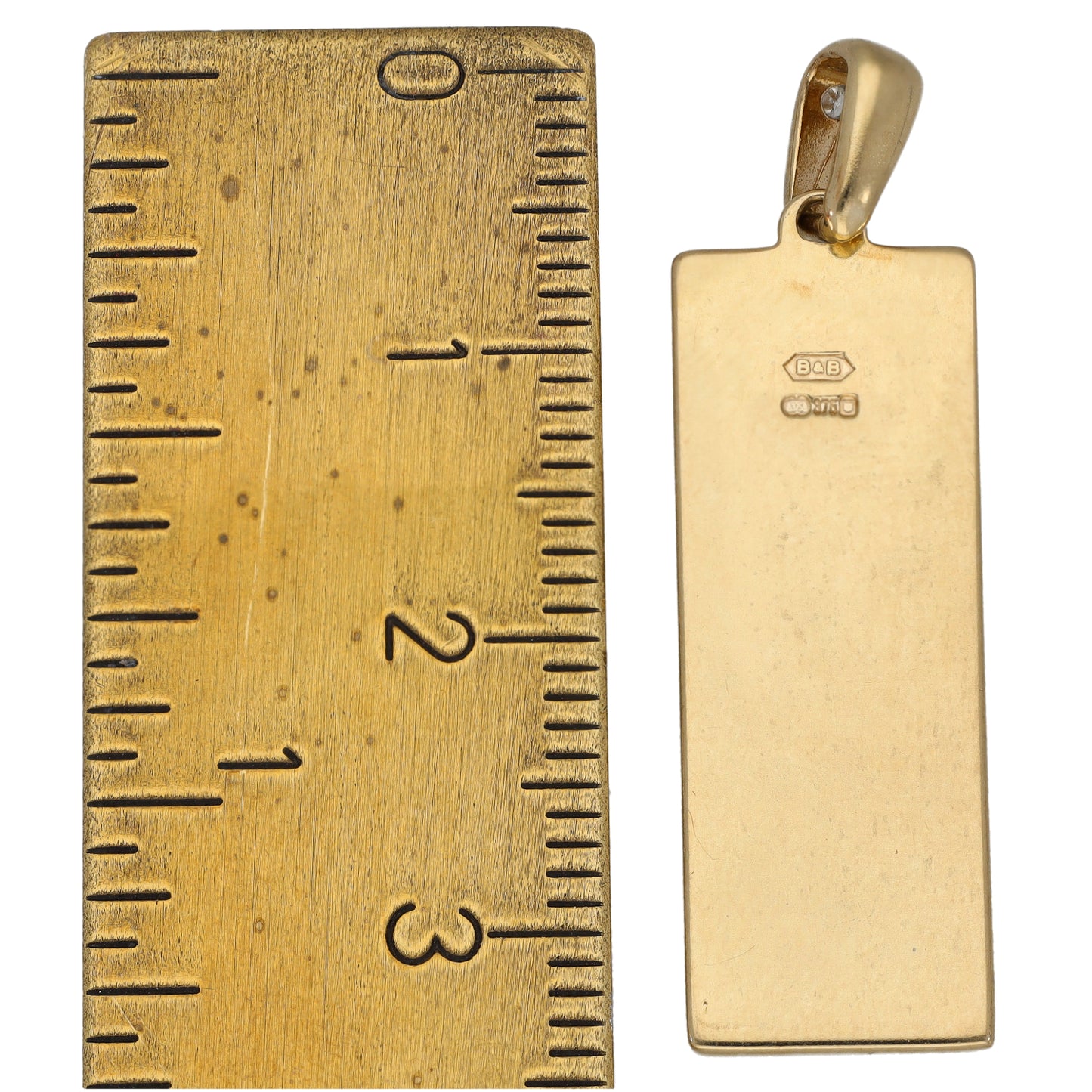 9ct Gold 0.01ct Diamond Ingot Pendant