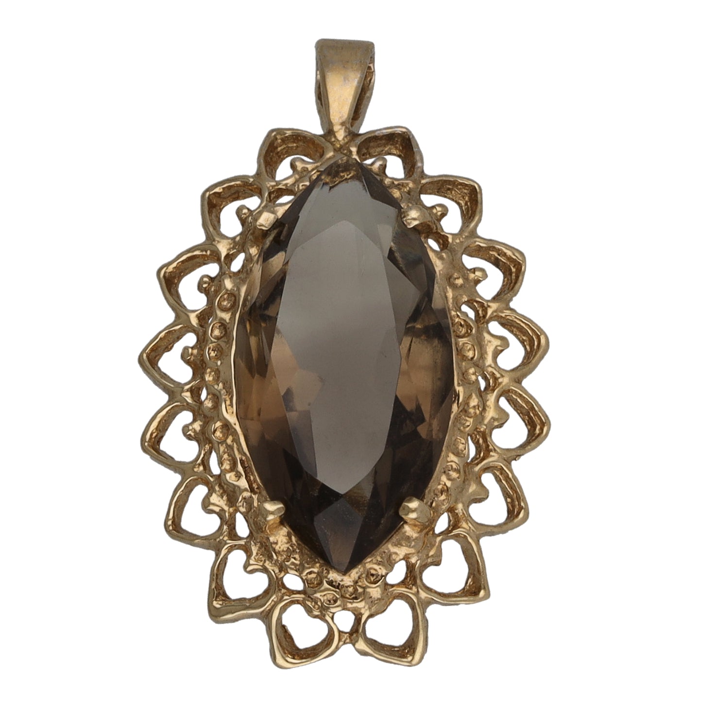 9ct Gold Smoky Quartz Dress/Cocktail Pendant