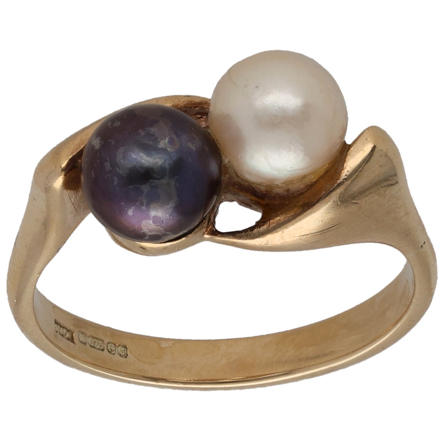 9ct Gold Cultured Pearl Dress/Cocktail Ring Size N