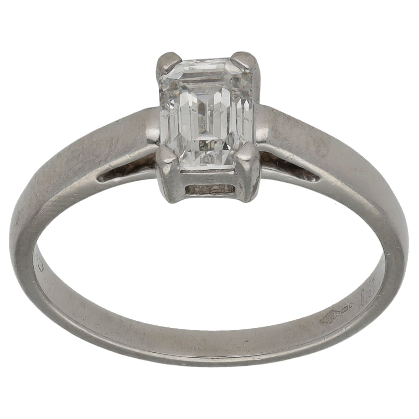 Platinum 0.91ct Diamond Solitaire Ring Size N