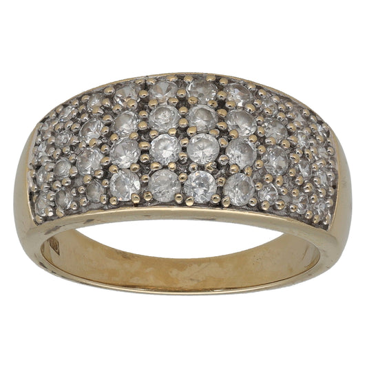 9ct Gold Cubic Zirconia Dress/Cocktail Ring Size O