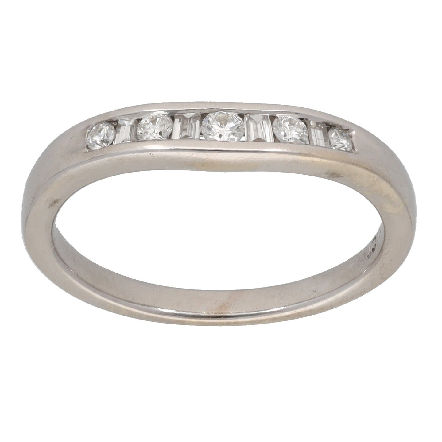18ct White Gold 0.20ct Diamond Wishbone Ring Size L