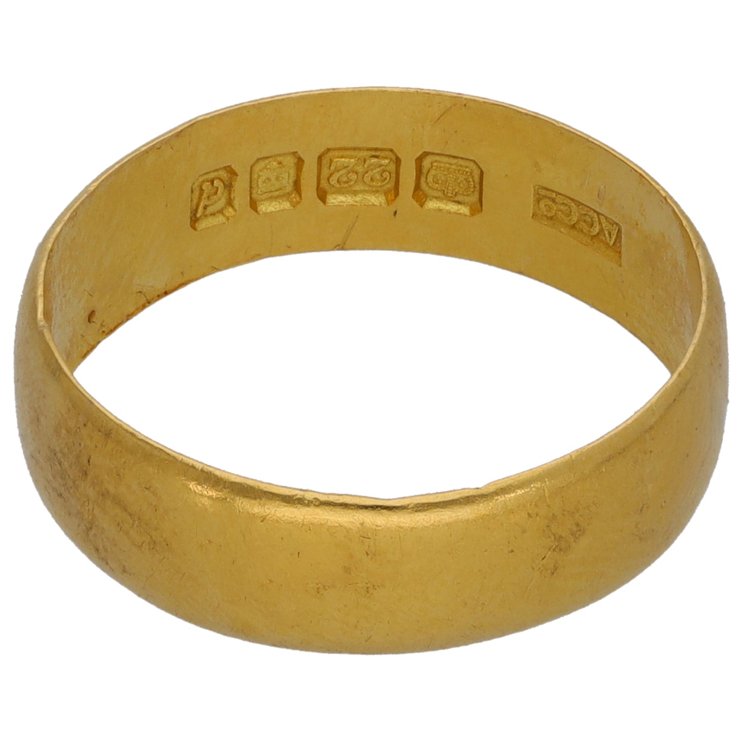 22ct Gold Plain Wedding Ring Size M