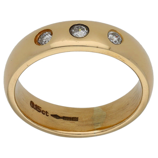 9ct Gold 0.15ct Diamond Wedding Ring Size K